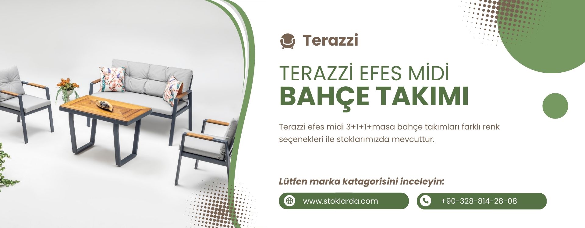 Terazzi midi bahçe takımı